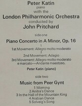 輸入LP盤 ピーター・ケイティン/ジョン・プリッチャード/London Phil　Grieg Piano協奏曲 & 組曲「ペール・ギュント」_画像2