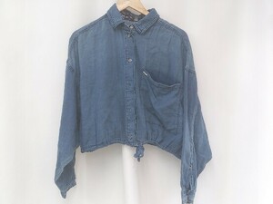 DIESEL diesel shirt mini height aperture stop Denim pocket peiz Lee pattern S size blue lady's 1210000008763