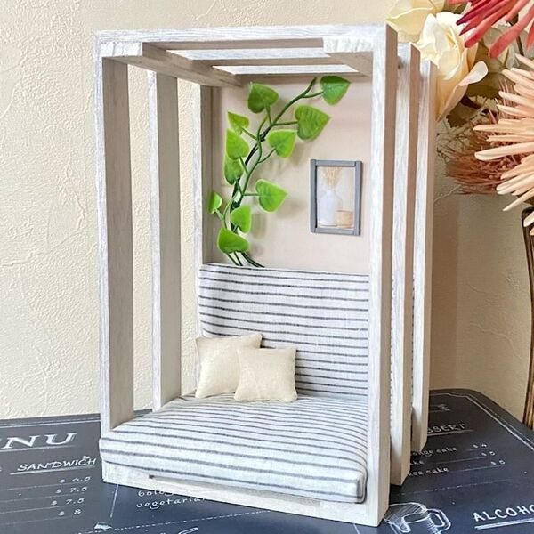 木製ソファーBox ハンドメイド ドールソファー ミニチュアソファー ミニチュア家具 ミニチュア雑貨