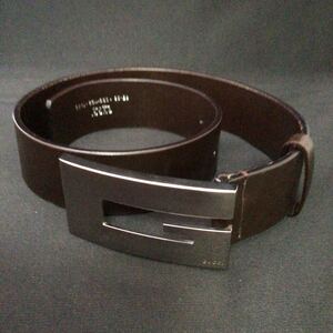 Gucci leather belt silver buckle Brown regular agency buy 