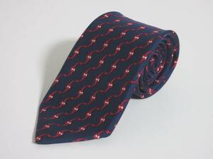 HERMES Hermes галстук шелк цепь рисунок бизнес темно-синий irmri yg3234