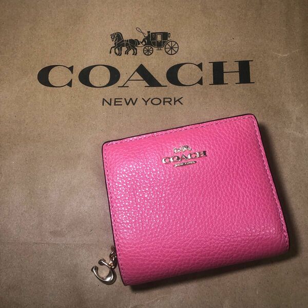 ★ COACH　コーチ 　折り財布　　ピンク