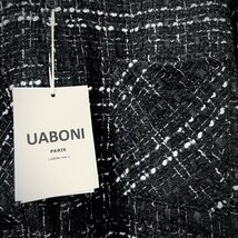 最高級EU製＆定価5万◆UABONI*Paris*ユアボニ*ブルゾン*フランス◆上質 ウール 白黒 カジュアル オシャレ ジャケット シャツ アウター L/48_画像5