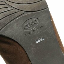 コカ イタリー ショートブーツ スエードレザー スクエアトゥ ステッチ ローヒール 日本製 靴 レディース 36.5サイズ ブラウン coca_画像4