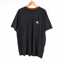 カーハート 半袖Ｔシャツ ラウンドネック 胸ポケット トップス 大きいサイズ メンズ XXLサイズ ブラック Carhartt_画像1