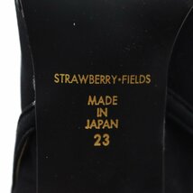 ストロベリーフィールズ ロングブーツ ビジューベルト バックジップ 日本製 シューズ レディース 23cmサイズ ブラック STRAWBERRYFIELDS_画像3