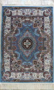 ペルシャ絨毯 カーペット ラグ 高密度 ソフトタッチ ウィルトン織り 機械織り ペルシャ絨毯の本場 イラン産 玄関マット 120×80cm 本物保証