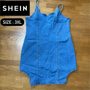 SHEIN デニム ワンピース 大きいサイズ