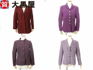 【大黒屋82】Leilian レリアン KAMANTA 4点 おまとめ セット 衣料品 衣類 ジャケット サイズ9 サイズ11 カシミヤ ウール 絹 毛 パープル