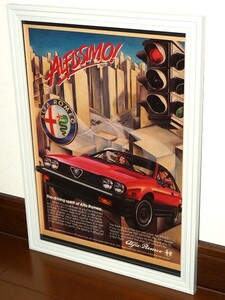 1984年 USA 80s 洋書雑誌広告 額装品 Alfa Romeo GTV-6 アルファロメオ (A4size) / 検索用 店舗 ガレージ 看板 ディスプレイ 装飾 サイン