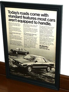 1984年 USA 80s 洋書雑誌広告 額装品 Subaru GL スバル (A4size) / 検索用 Leone レオーネ 店舗 ガレージ 看板 ディスプレイ 装飾 サイン