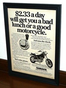 1984年 USA 洋書雑誌広告 額装品 Yamaha Virago 500 ヤマハ ビラーゴ (A4size) / 検索用 店舗 ガレージ 看板 ディスプレイ 装飾 サイン