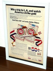 1984 год USA иностранная книга журнал реклама рамка товар Lucky Strike Lucky Strike (A4size) / для поиска Kaikou Takeshi магазин гараж табличка дисплей оборудование орнамент 