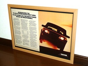 1984 год USA 80s иностранная книга журнал реклама рамка товар Saab 900 Turbo Saab турбо (A3size) / для поиска магазин табличка гараж дисплей оборудование орнамент автограф 