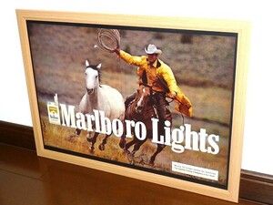 1984年 USA 80s 洋書雑誌広告 額装品 Marlboro Lights マルボロ ライト (A3size) / 検索用 店舗 看板 ガレージ ディスプレイ 装飾 サイン