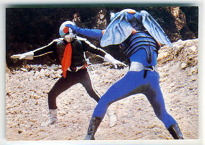 ◆防水対策 厚紙補強 カルビー 仮面ライダーチップスカード（2003 復刻版） 222番 ライダーとアブゴメスの戦い トレカ 即決