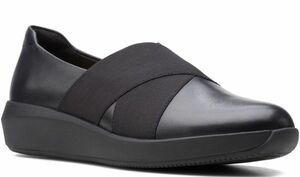 Clarks Clarks 25.5cm кожа черный чёрный балет туфли-лодочки Flat Loafer мокасины туфли без застежки лента ботинки сандалии RRR80