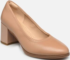 Clarks 25cm heel pumps 6.5cm pra line beige Brown springs color leather office boots formal sandals RRR78