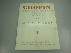 ★　【洋書楽譜 Chopin Minor Works ショパン ピアノ小品集 Paderewski パデレフスキ編】151-02301