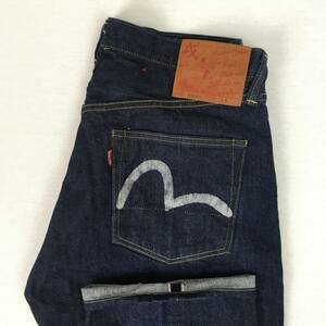 Evisu evis правый на лот9001 сделан в Японии W34 широкие джинсы джинсовые брюки кнопка муха сербич красная кожаная патч скрытая заклепка