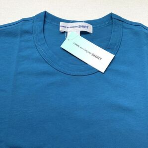 S 新品 2022AW コムデギャルソンシャツ 背面 ロゴ 長袖 Tシャツ ブルー Comme des Garcons Shirt FJ-T015 メンズの画像3