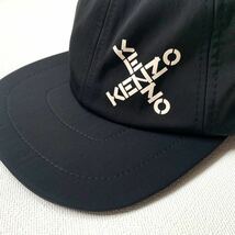 新品 KENZO ケンゾー Little X SPORT CAP 6panelロゴ キャップ ベースボールキャップ 帽子 メンズ 黒 ブラック 収納袋付 送料無料_画像3