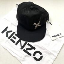 新品 KENZO ケンゾー Little X SPORT CAP 6panelロゴ キャップ ベースボールキャップ 帽子 メンズ 黒 ブラック 収納袋付 送料無料_画像2