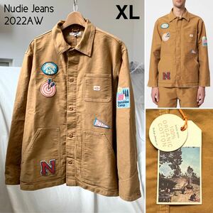 XL 新品 2022AW Nudie Jeans ヌーディージーンズ Carson Chore Jacket モールスキン チョア ジャケット 定5.94万 カバーオール 送料無料