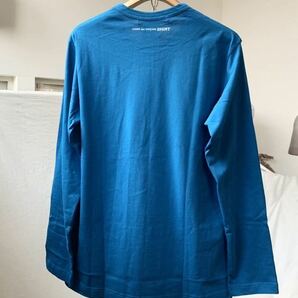 S 新品 2022AW コムデギャルソンシャツ 背面 ロゴ 長袖 Tシャツ ブルー Comme des Garcons Shirt FJ-T015 メンズの画像2