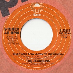 Jacksons Shake Your Body (Down To The Ground) Epic US 8-50656 201645 SOUL DISCO ソウル ディスコ レコード 7インチ 45