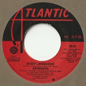 Spinners Body Language / With My Eyes Atlantic US 3619 201605 SOUL DISCO ソウル ディスコ レコード 7インチ 45