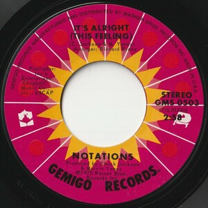 Notations It's Alright (This Feeling) Gemigo US GMS 0503 201664 SOUL DISCO ソウル ディスコ レコード 7インチ 45