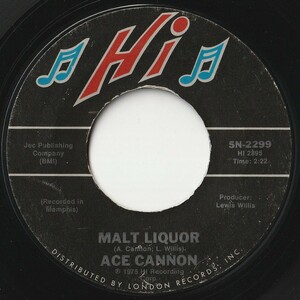 Ace Cannon Malt Liquor / Walk On By Hi US 5N-2299 201620 R&B R&R レコード 7インチ 45