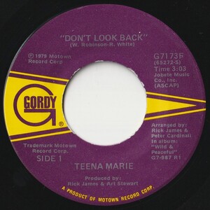 Teena Marie Don't Look Back Gordy US G7173F 201633 SOUL DISCO ソウル ディスコ レコード 7インチ 45