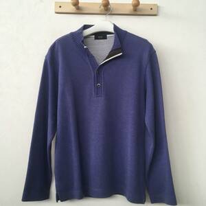 自由区 MIND FREE メンズ ヘンリーネック 長袖コットンニットセーター オンワード樫山 良品 size M