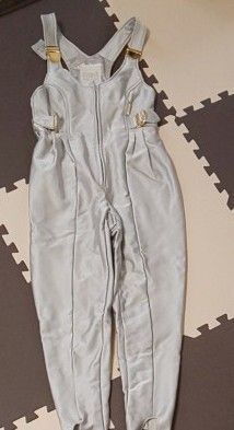 裏起毛 サロペット カバーオール シルバー