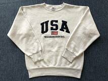 アメリカ製　90年代　スウェット　90s　Americanknitwear　1990年代　クルーネック　ヘザーグレー　刺繍ロゴ　ヴィンテージ　メイドインUSA_画像1