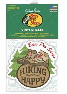 Bass Pro Shops デカール ステッカー シール 日本未発売 防水 耐久性 防水性と耐候性屋内外での使用OK 食洗機対応 バスプロ USA ハイキング