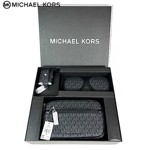 MICHAEL KORS マイケルコース メンズ バッグ ポーチ セカンドバッグ アイマスク AirPodsケース イヤホンケース 3点 トラベルセット 新品
