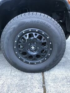 XTREME-J XJ 17x7J+35 5-127ラングラー サハラ装着^_^ ヨコハマアイスガードG075 2018年製 265/70R17 4本セット