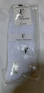 新品☆Franco Valentino ワンポイント刺繍 ソックス(白) 24～26ｃｍ