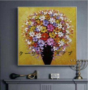 【ケーリーフショップ】手描き油絵の高級装飾画には花が彩りを添える