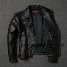 【ケーリーフショップ】カウハイド　レザージャケット　バイクジャケット　メンズファッション　ライダーズジャケット　ポケット沢山　牛革_画像2