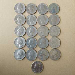 アメリカ ワシントン 25セント コイン 21枚