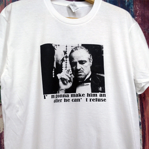 送込 ゴッドファーザー 名シーン Don Corleone 半袖Tシャツ　白色　Lサイズ 