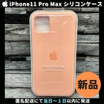 【新品未使用 / 純正】Apple iPhone11 Pro Max シリコンケース グレープフルーツ アップル 11プロマックス 柴iPhone11ProMaxケース_画像1