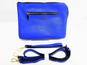 Samantha & chouettesa man sa&shueto2WAY double Zip shoulder bag blue Cross shoulder pochette Blue 0P