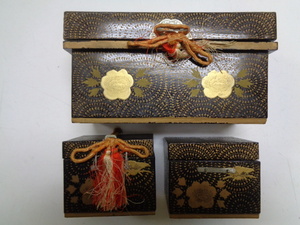 C458-60 時代雛道具 長持ち 蒔絵 漆塗 雛人形 節句人形 日本人形 アンティーク