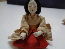 C460-60 時代雛人形 三人官女 人毛 節句人形 日本人形 アンティーク_画像3