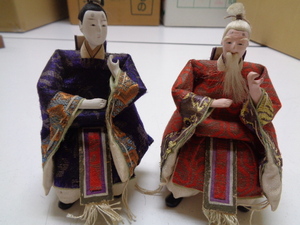 C472-60 時代雛人形 随臣 人毛 節句人形 日本人形 アンティーク
